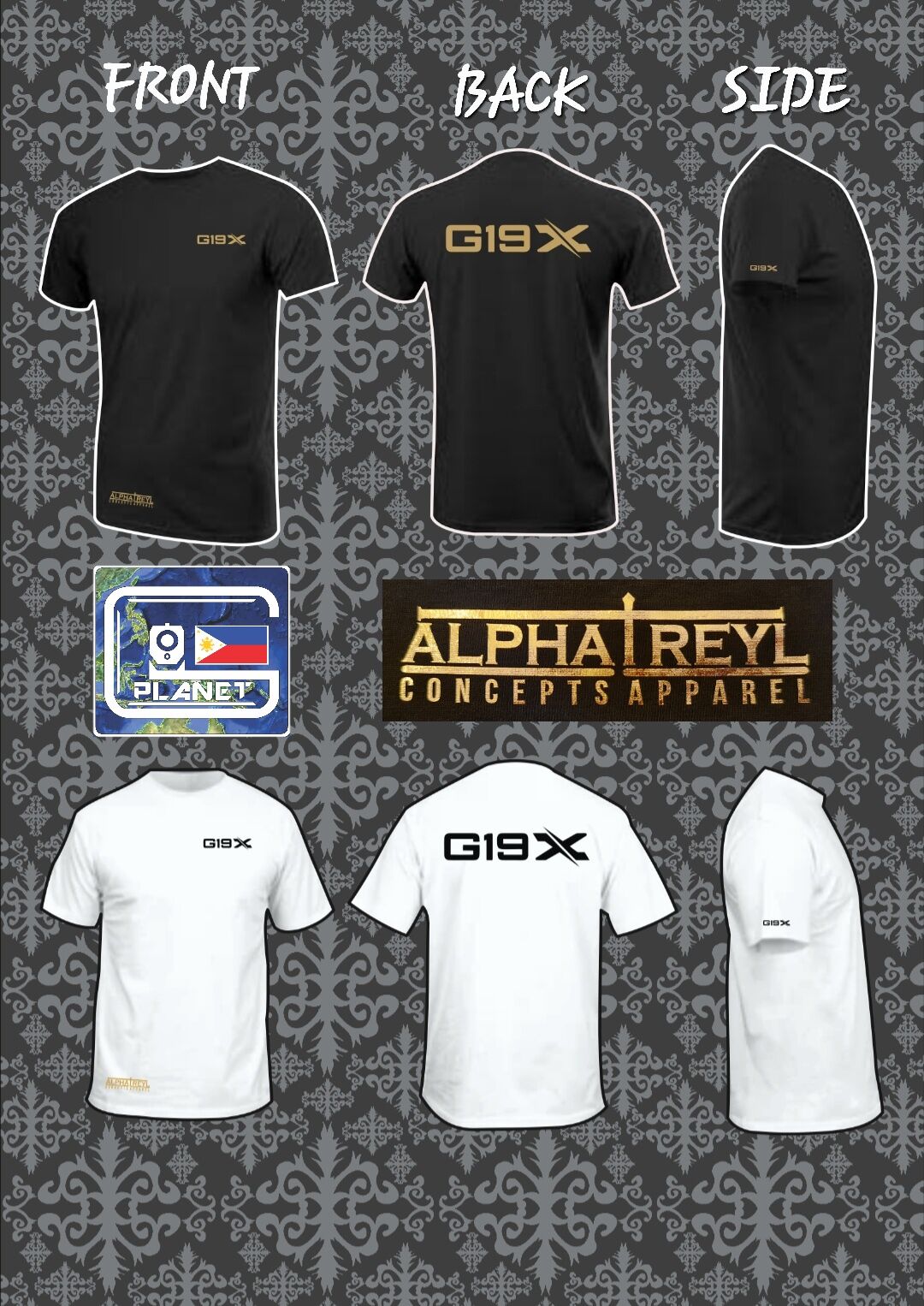 GlockConcept G19X TShirt in Black Or White  Alphatreyl Concepts Apparel gplanet