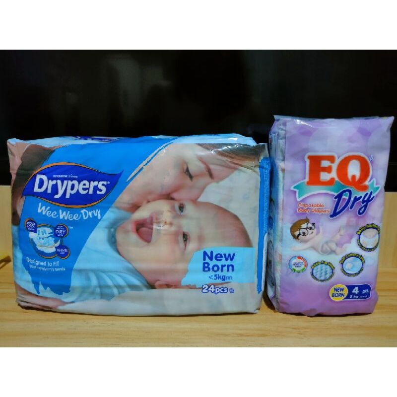 Drypers newborn Diaper Tape bundle with Eq Dry Trial Pack Lazada PH