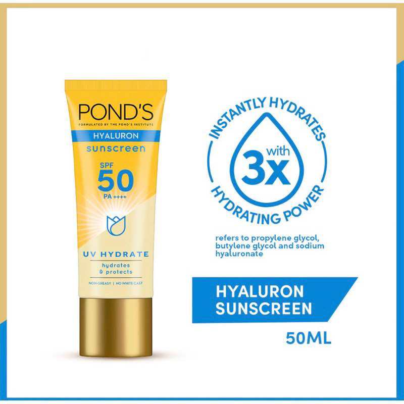 Ponds Hyaluron Sunscreen SPF50 PA++++ UV Hydrate 50ml