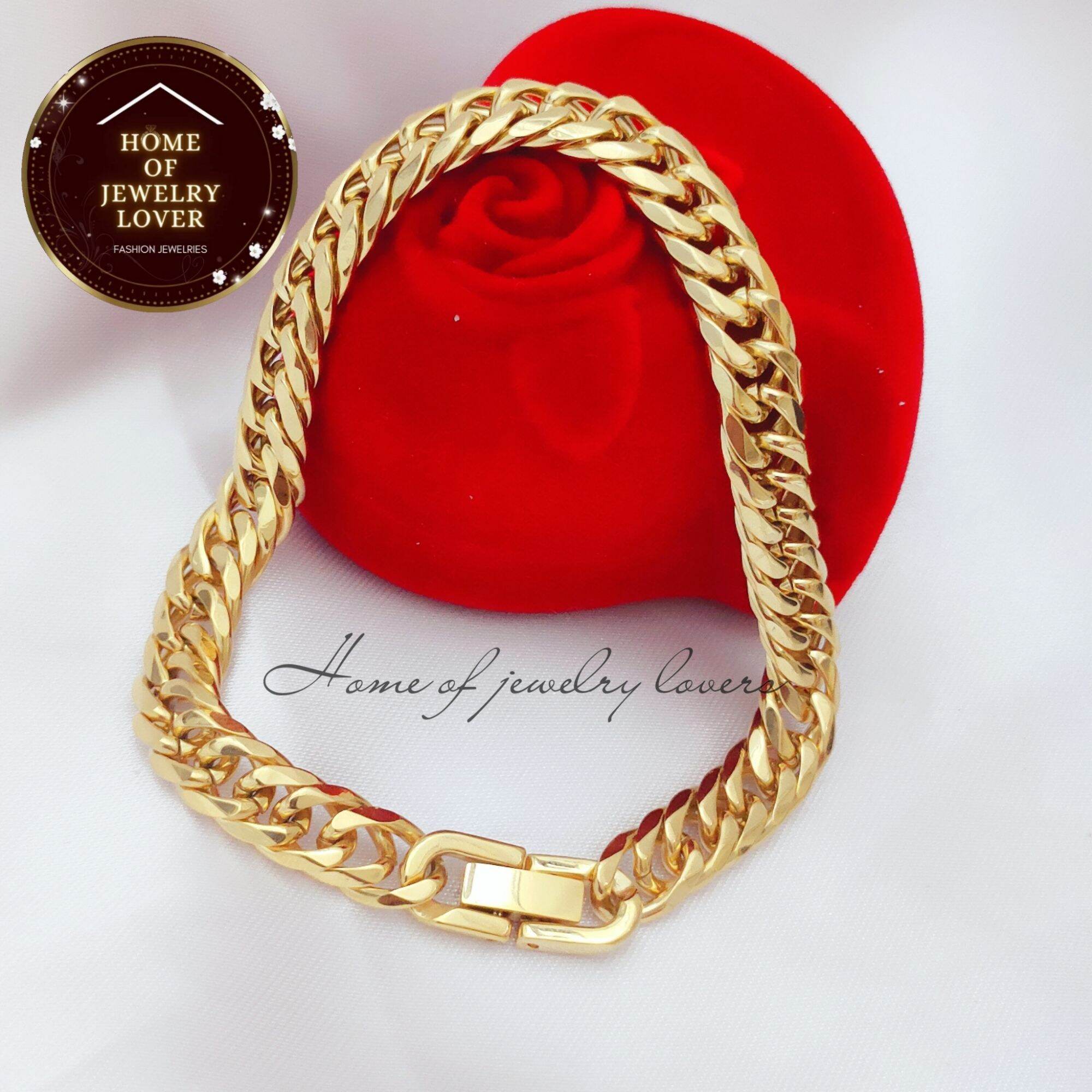 10k gold Japan clip lock bracelet 7mm