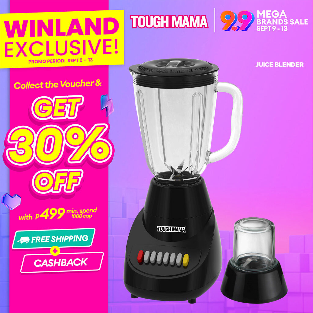 TOUGH MAMA by Winland 3 Blade Glass Juice Blender with Miller 1.5L
