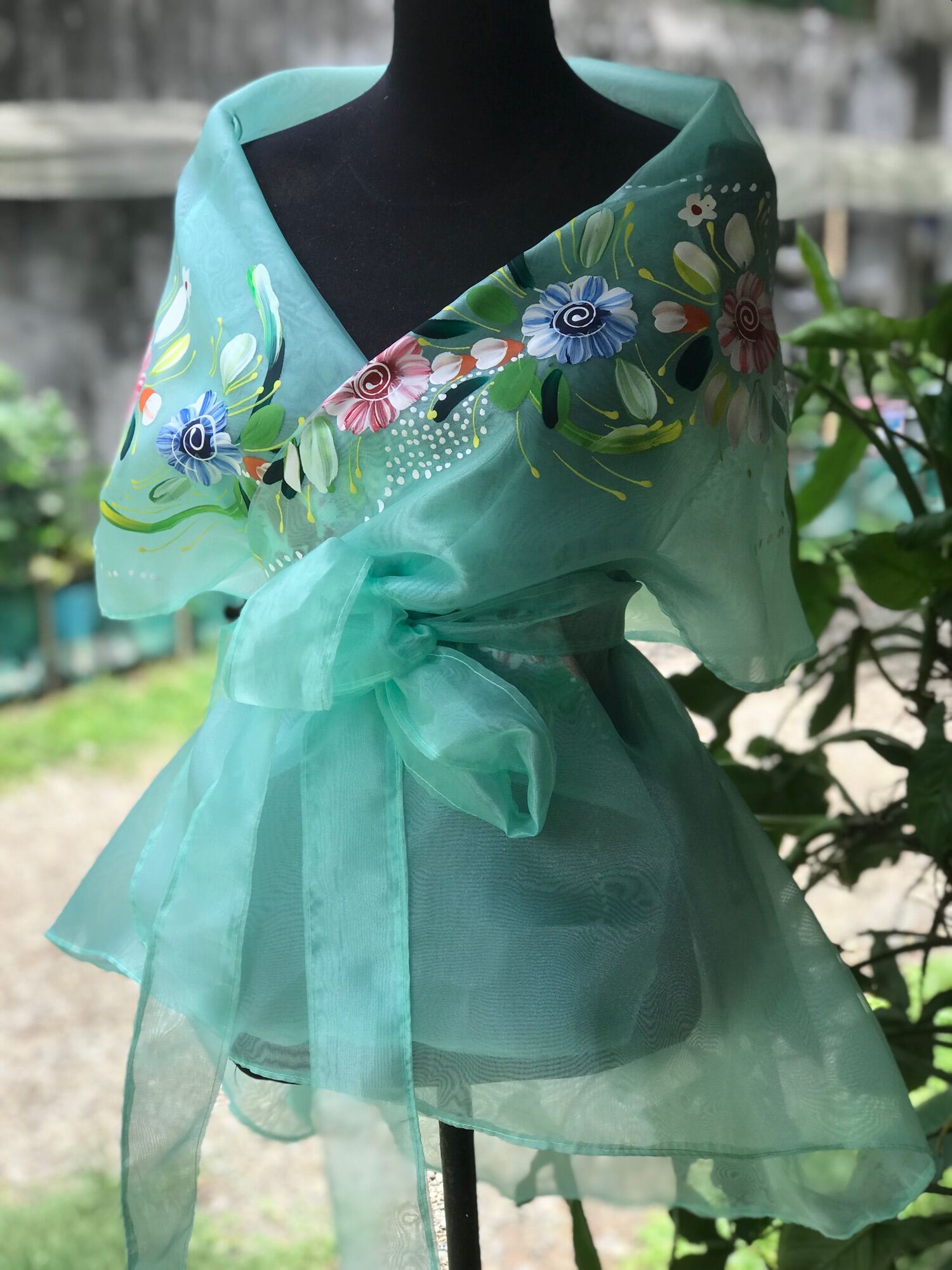 Green clearance filipiniana gown