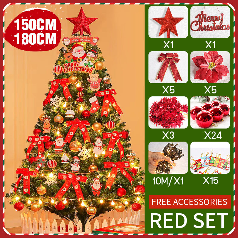 Decorative Christmas Tree Set with Lights - 3FT to 6FT