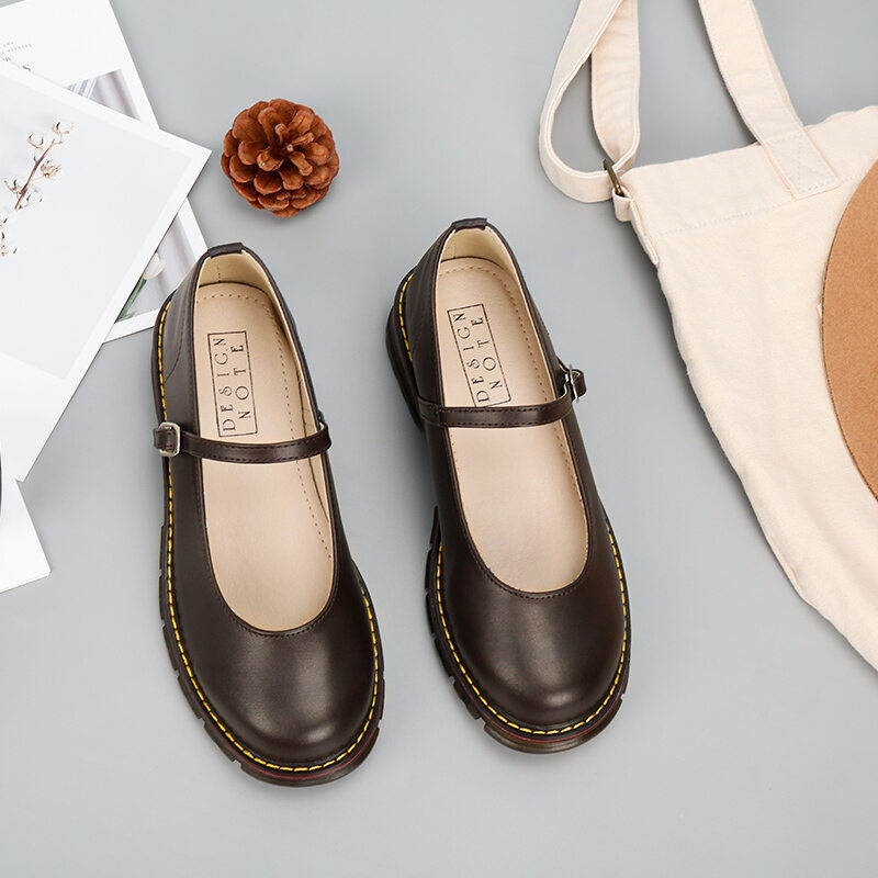 Japanese Jk Uniform Shoes Mary Jane Soft Girl Student Small Leather Shoes Buckle College Mori