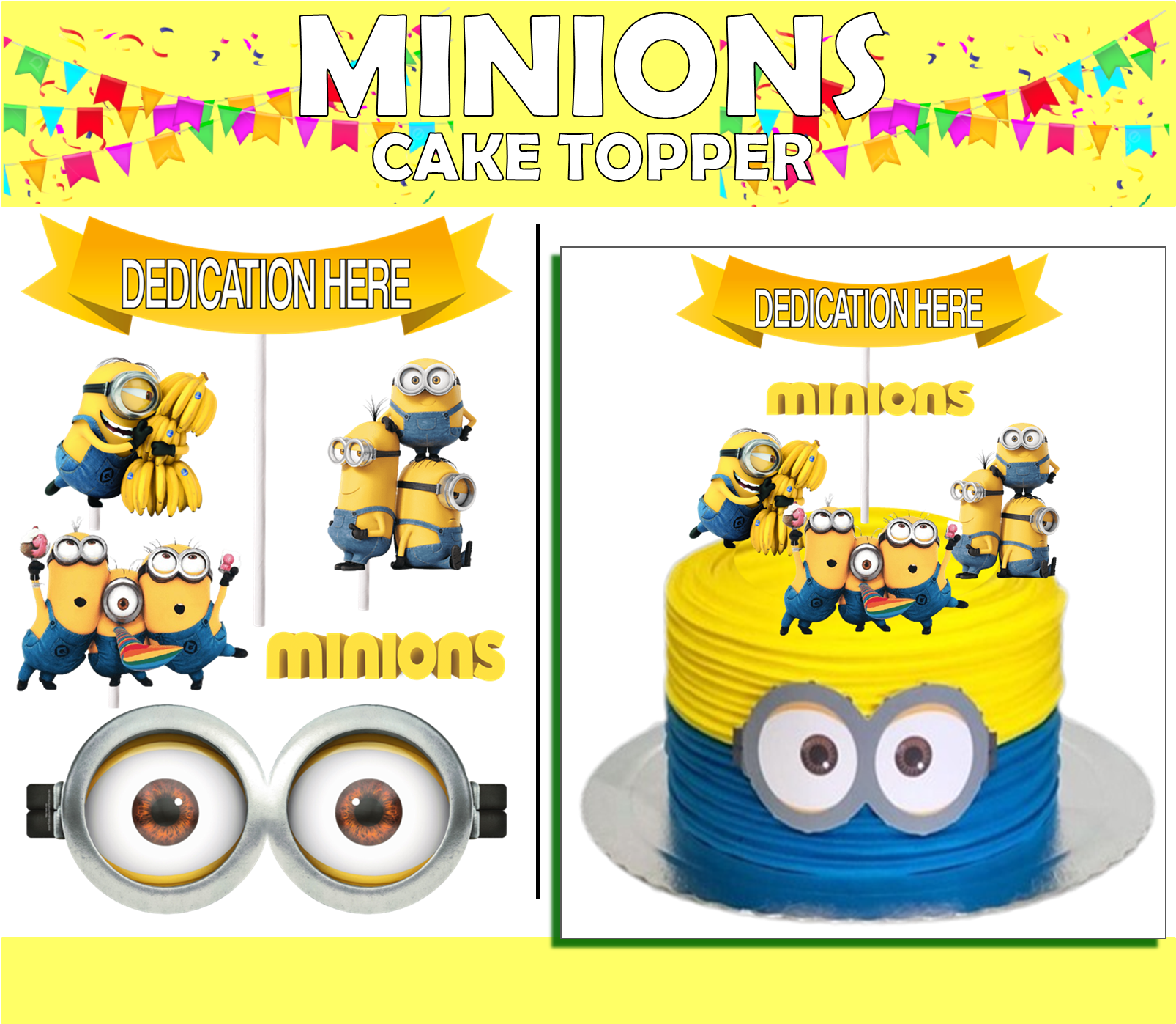Minions: Free Printable Cake Toppers. | Minions para imprimir, Tortas de  cumpleaños de minion, Minions