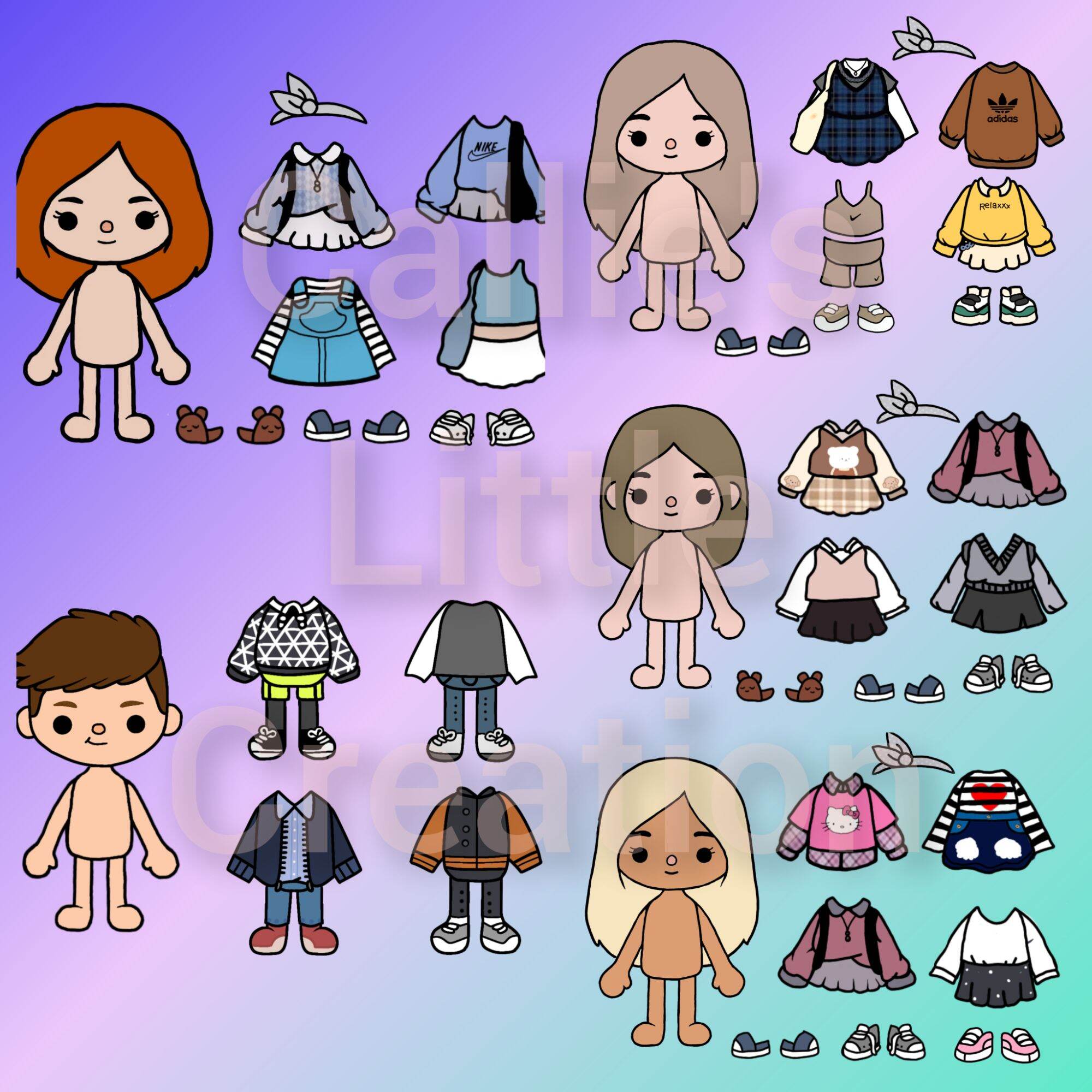 Toca Boca Character Outfit Sticker