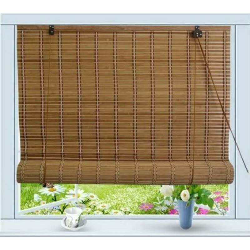 Bamboo Sunshade Roller Blinds for Household, Random Design