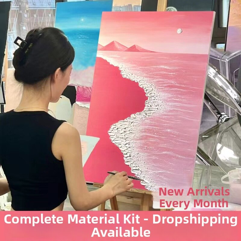 Popular Complete Set Acrylic Paint & Quartz Sand Texture Art Supplies