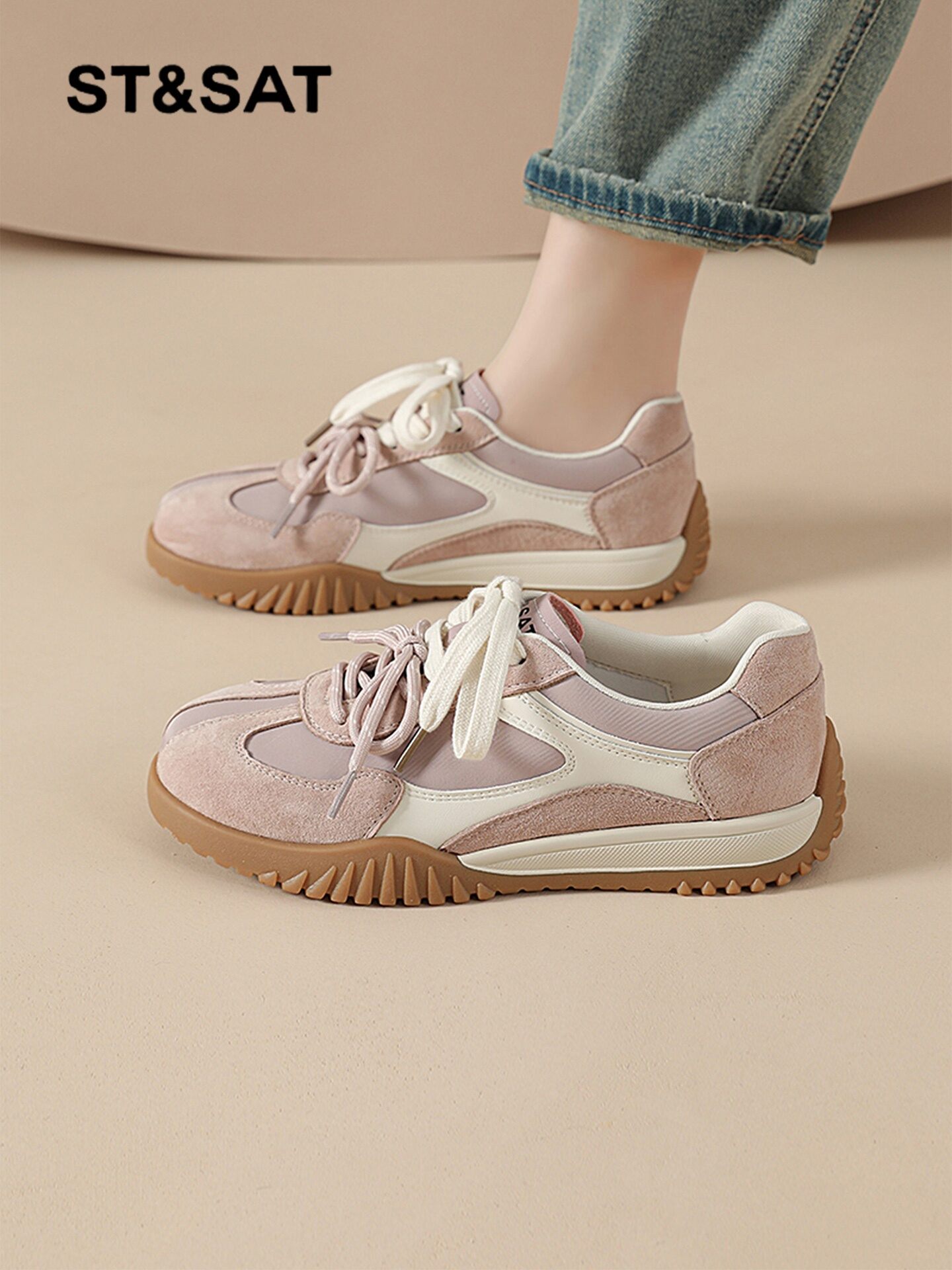 ST&SAT | Fashionable Comfortable Casual Training Shoes Vintage Lace-up Sneakers Presyo 4,416 Piso*Libreng Shipping