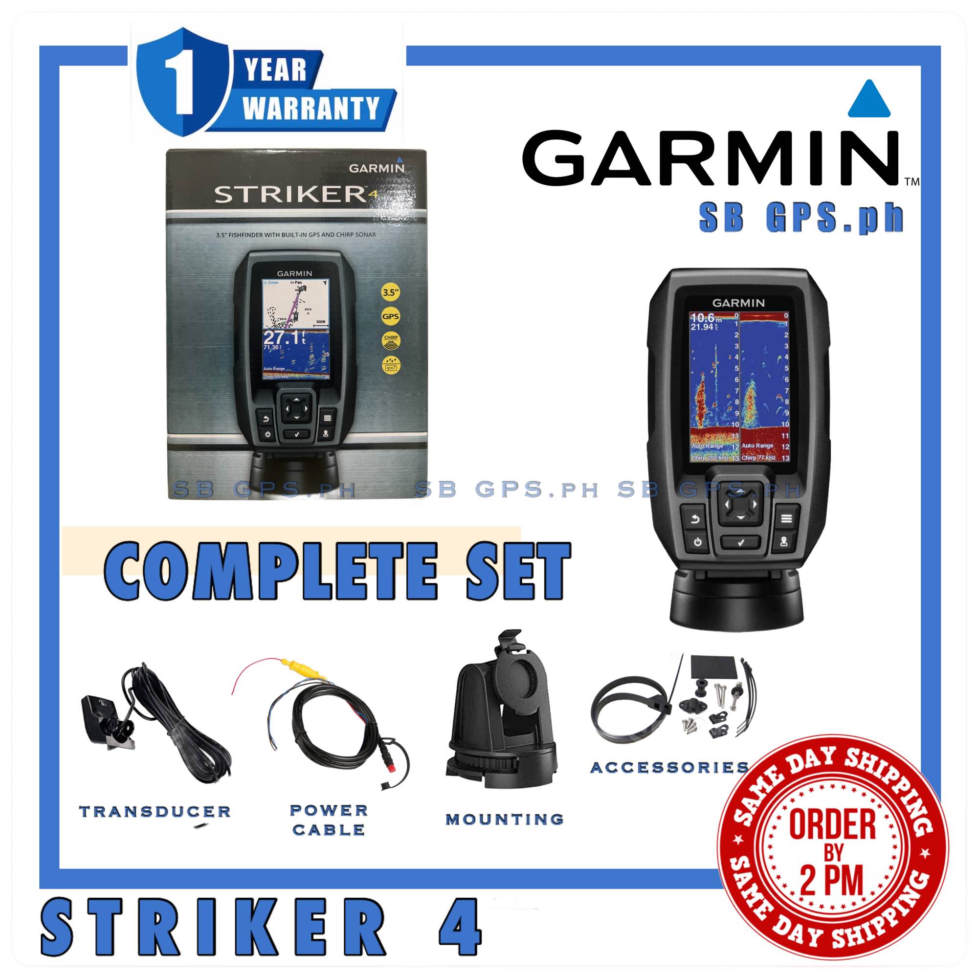Garmin Striker PLUS 4 Fishfinder with Transducer & built-in GPS (Complete  Set)