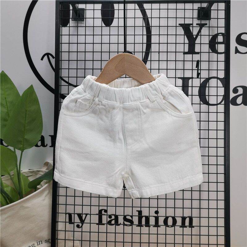 Kids white hot sale denim shorts