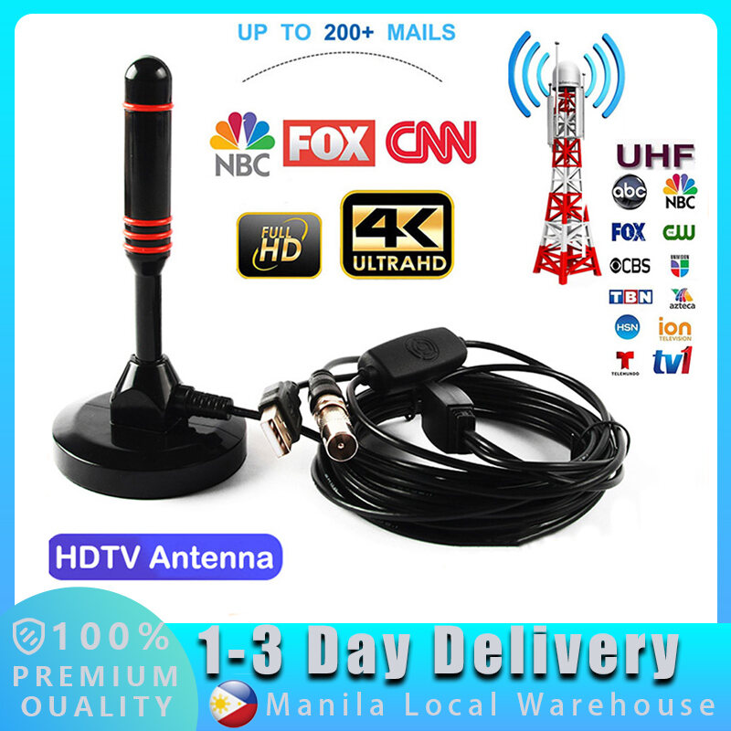 Super Signal HD Digital Indoor Amplified TV Antenna - 200 Miles