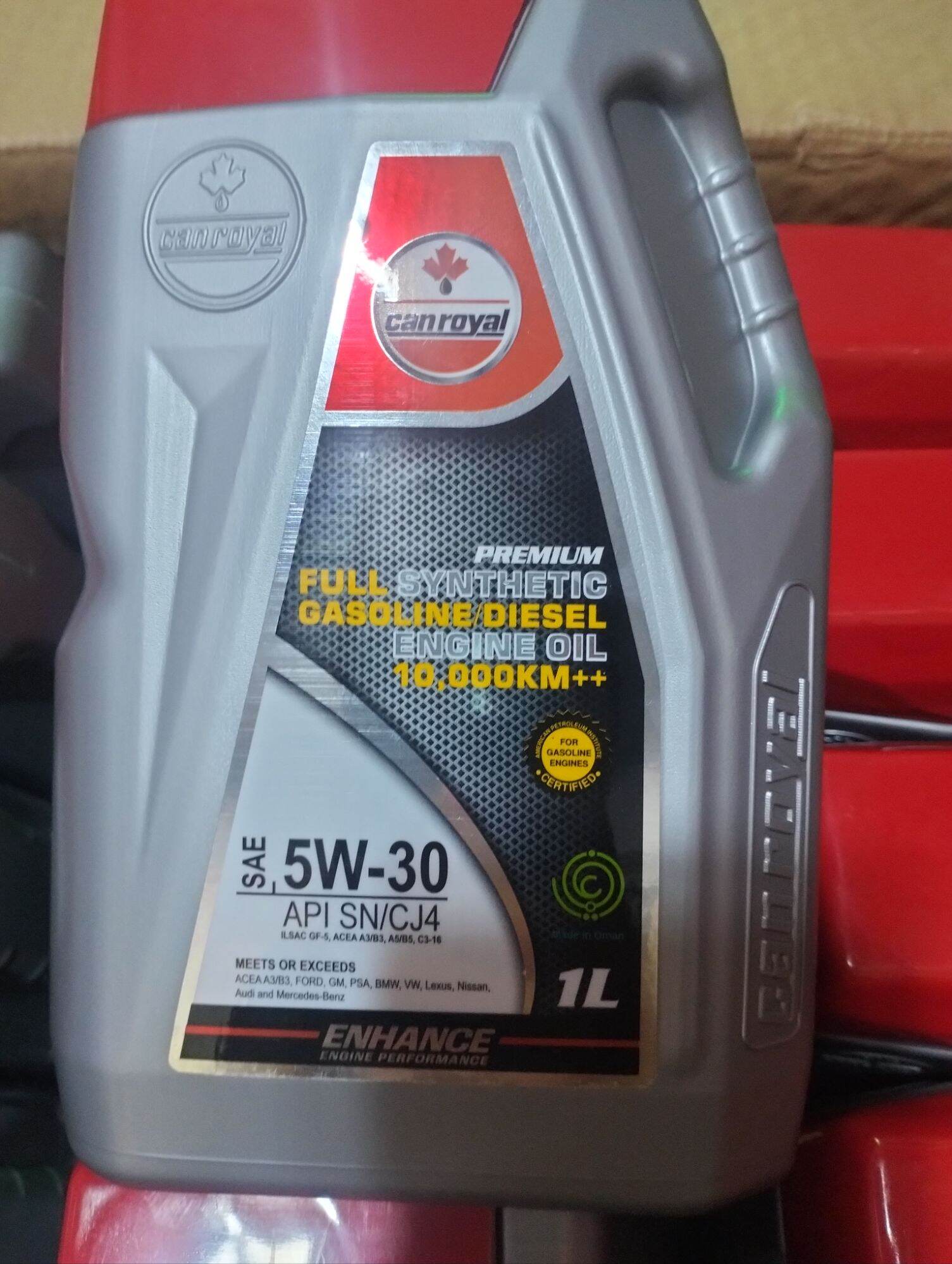 CAN ROYAL FULL SYNTHETIC GASOLINE/DIESEL ENGINE OIL 5W30 API SN/CJ4 1L