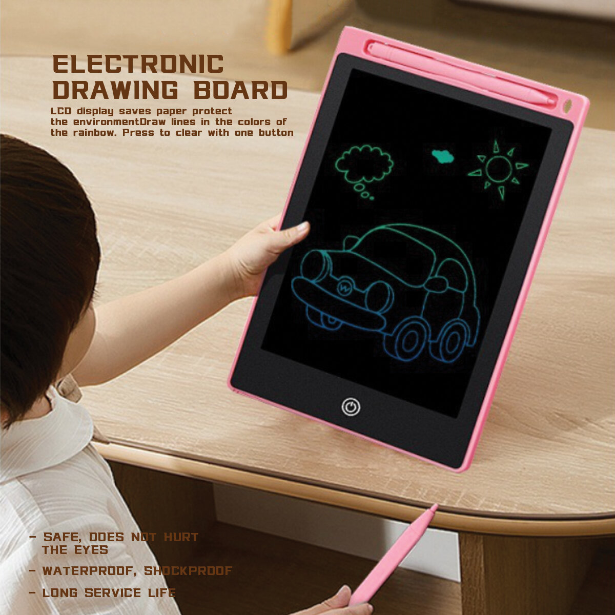 LCD Writing Tablet, 12 Inch Colorful Doodle Board Drawing Pad for