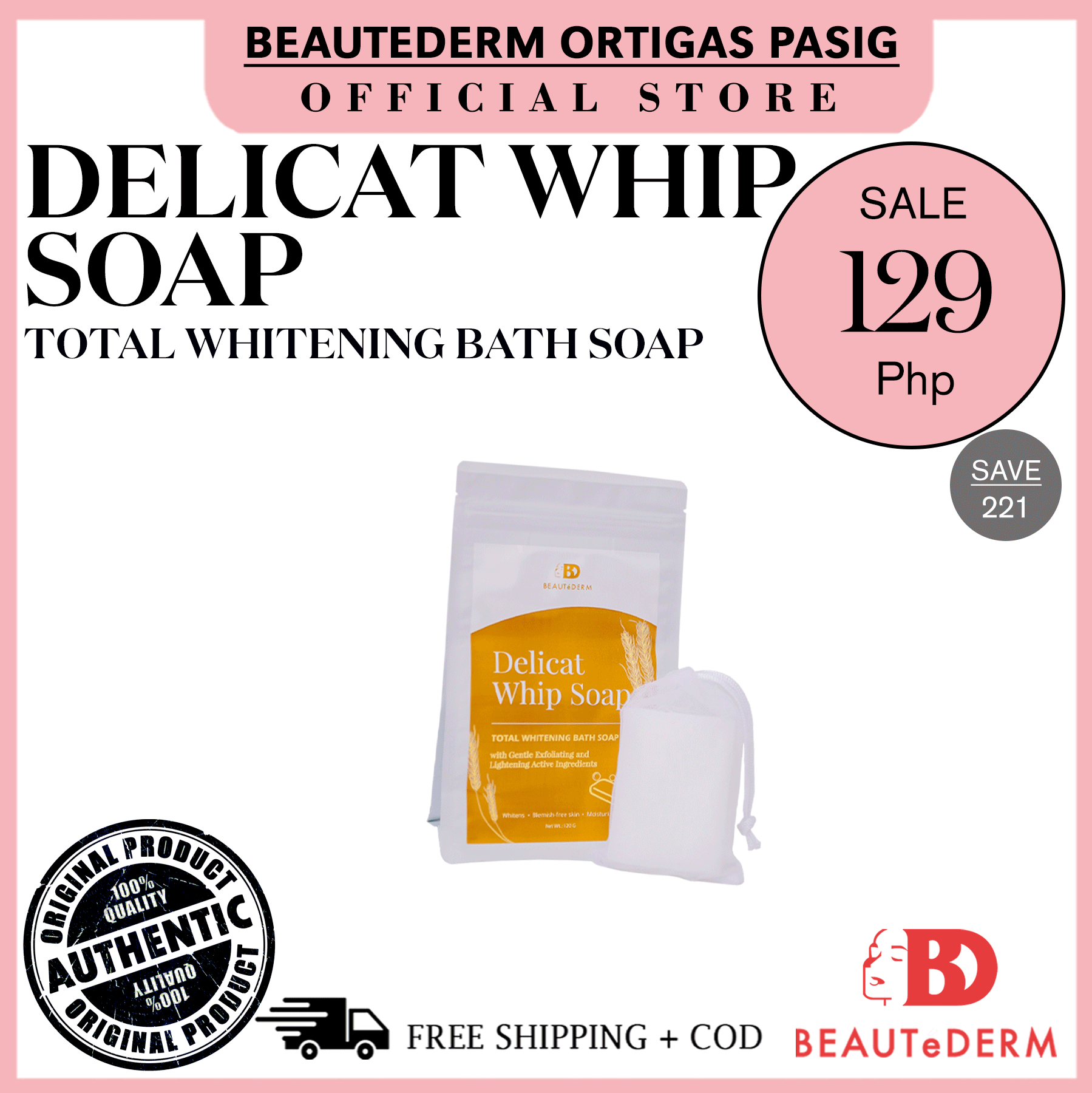 CRAZY 9NERS PROMO Beautederm Delicat Whip Soap Whitening Soap 120g