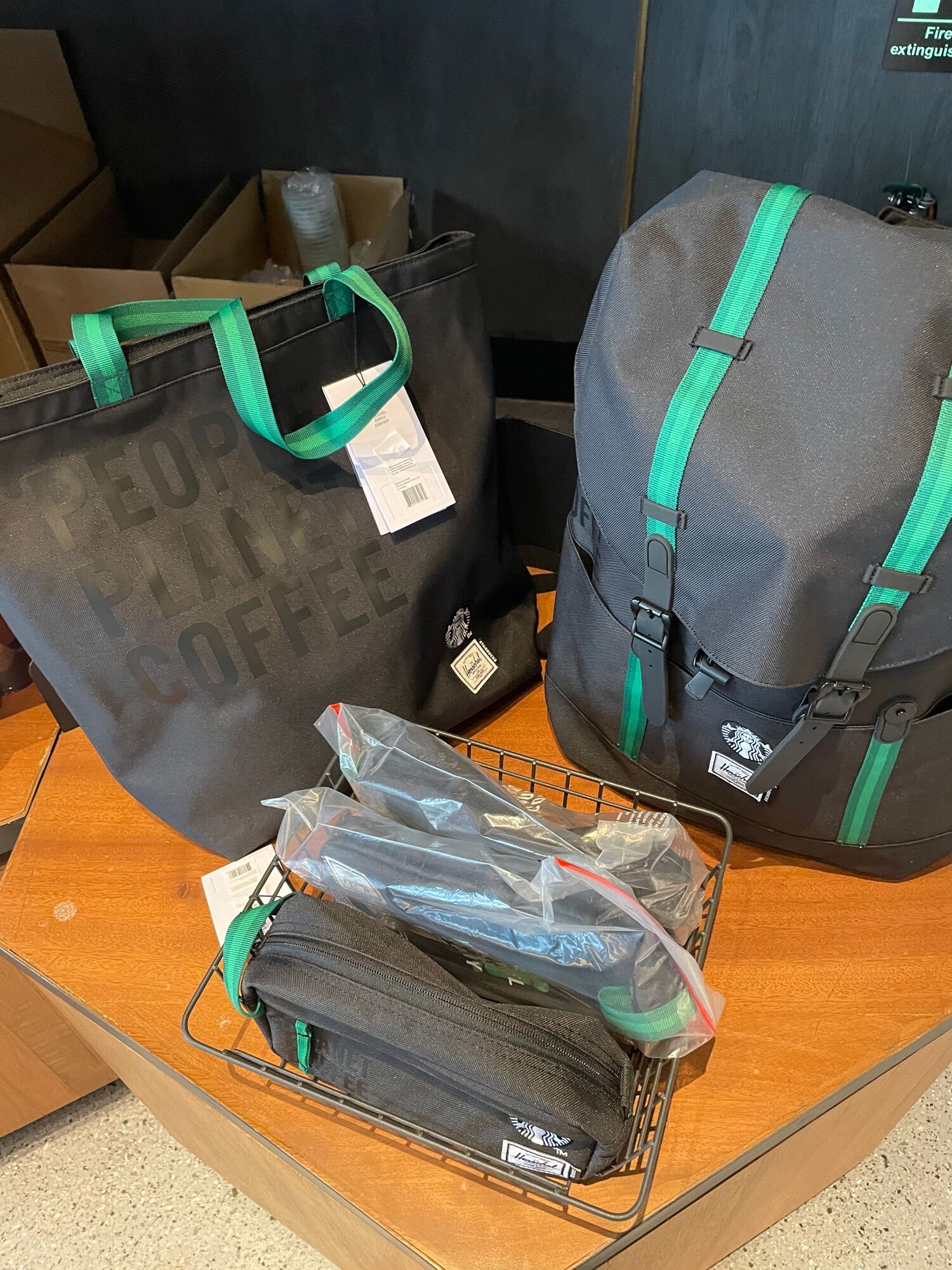 Starbucks x herschel tote carry on bag 