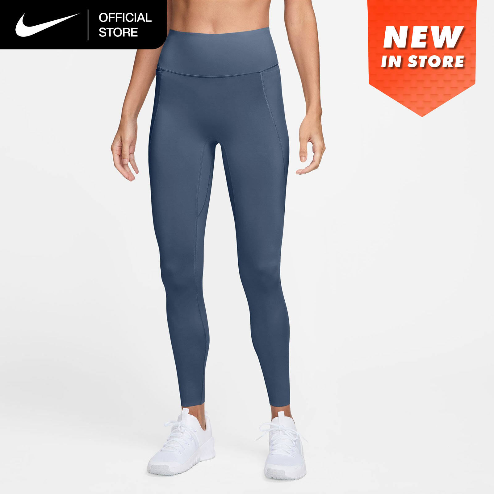 Nike Women's Universa High-Waisted Full-Length with No Front Seam Leggings - New Slate [HQ6811-438] ราคา 3,200 บาท*ส่งฟรี