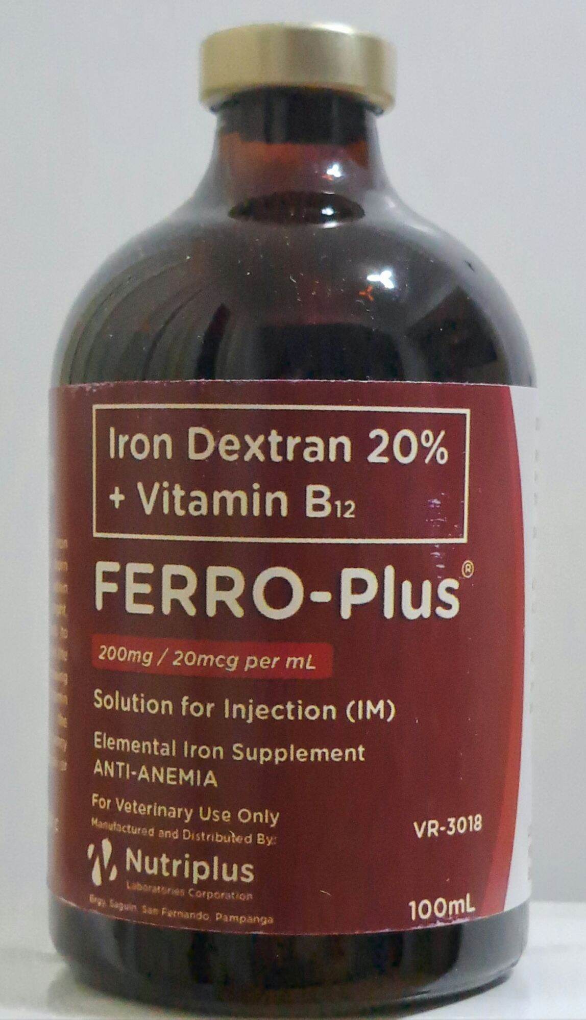 iron dextran 20 + vitamin b12 FERROPLUS 200mg elemental iron