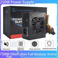 T.F. SKYWINDINTL SFX 250W PSU 75mm Silent Fan Active PFC Non-Modular 110-240V for Mini ITX/HTPC/NAS (20+4Pin 4+4Pin CPU)