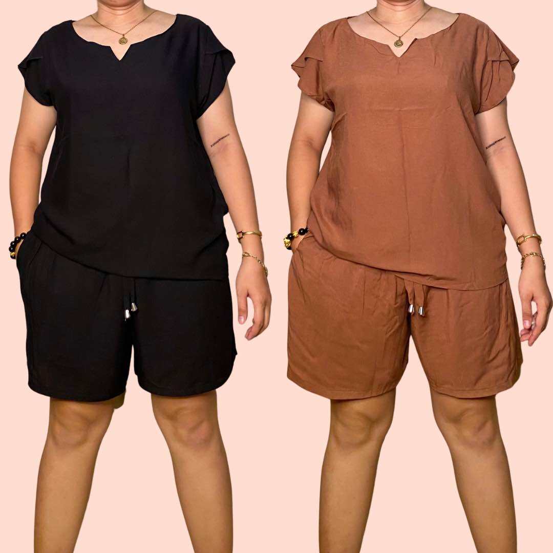 XL TO 2XL PLUS SIZE TERNO VNECK SHORT WITH OVERLAP SLEEVES