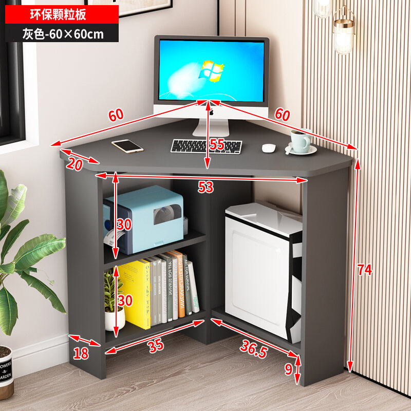 Small Apartment Desk Solid Wood Triangle Study Desk Corner Corner