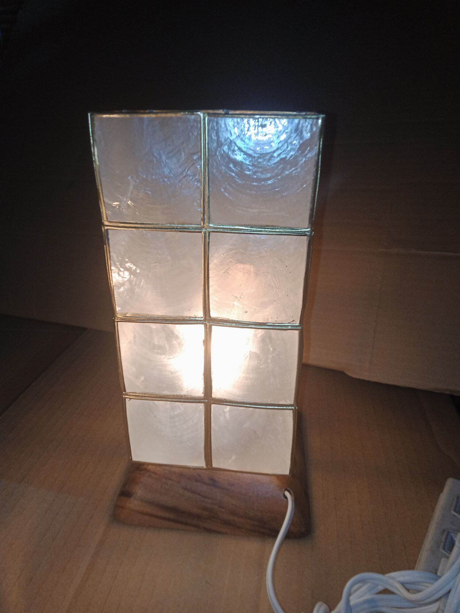 capiz lamp rectangle 10 inches