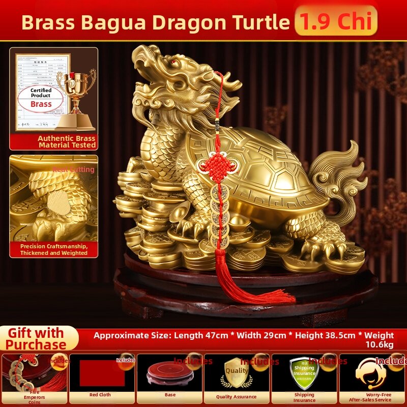 SHANYANG | Feng Shui Brass Turtle Dragon Statue