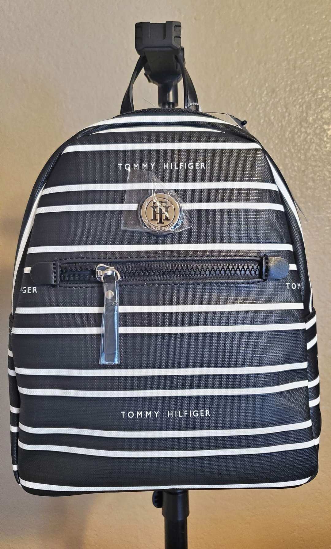 TOMMY HILFIGER Mini Backpack Black with White Stripes Lazada PH