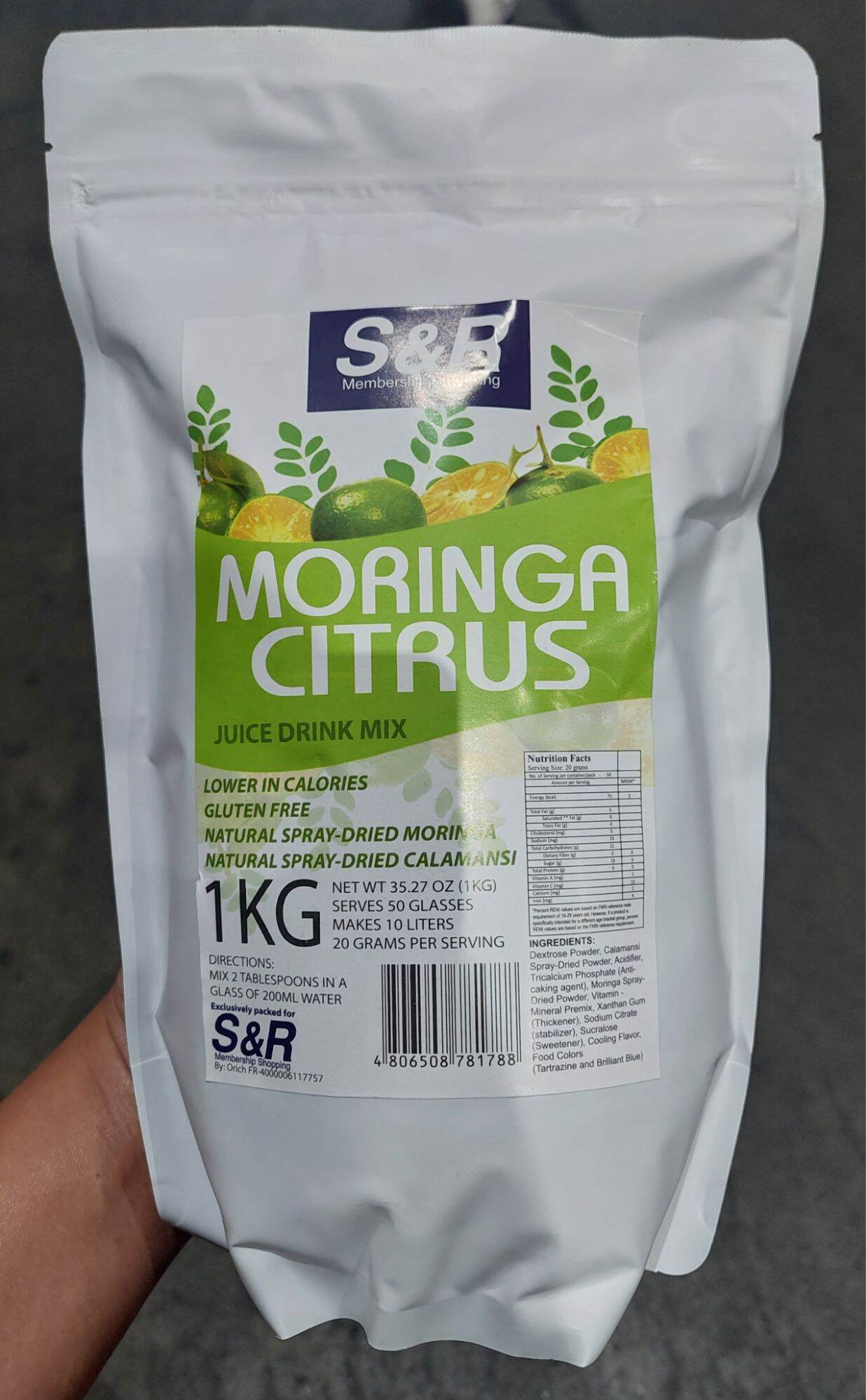 S&R Moringa Citrus Juice Drink Mix 1kg Lazada PH