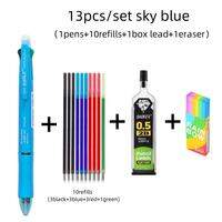 5 In 1 Erasable Gel Pen Multicolor Ballpoint Pen 4Colors 0.7mm Refill And 0.5mm Automatic Pencil Lead Stationery Office Writing