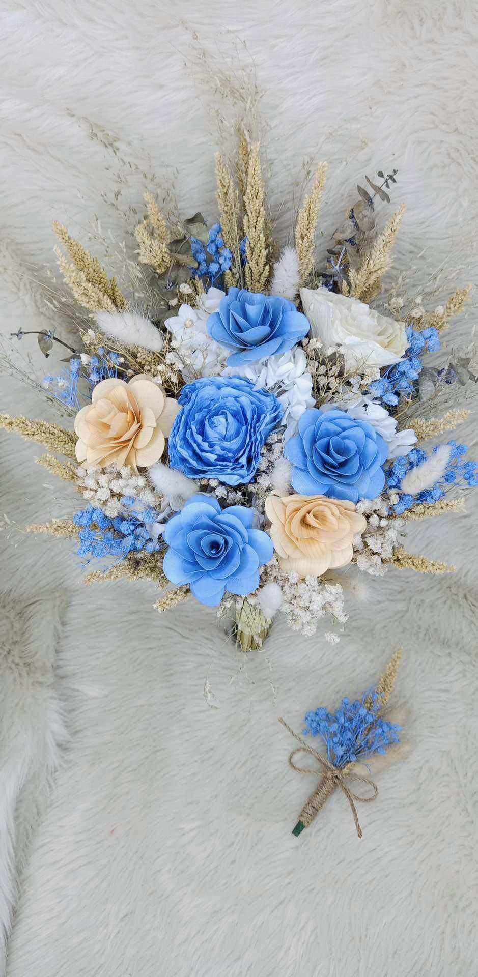 Pastel Blue Dried Flowers