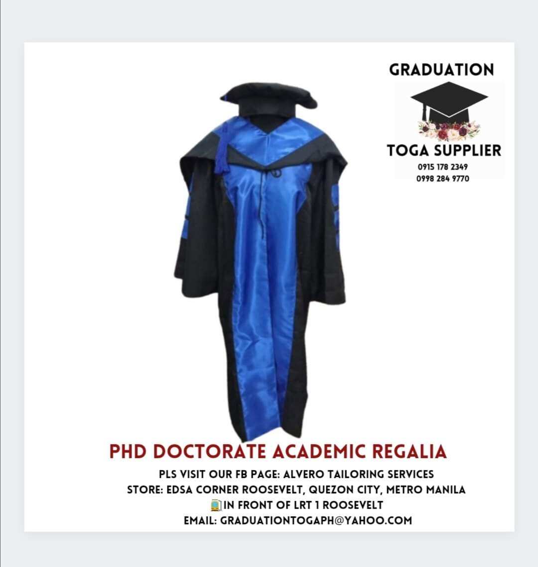 3 In 1 Doctorate Academic Regalia Graduation Toga Set Unisex Lazada PH