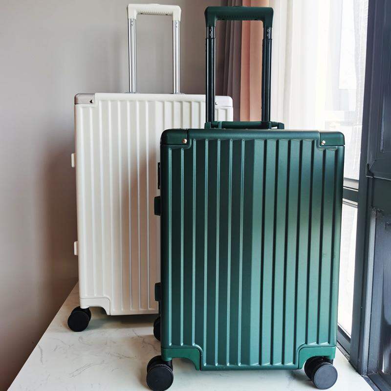 New Aluminum Frame Luggage Bag 24 Inch Carry-On Suitcase Anti-Fall Pull Rod 26 Inch Password Box Travel Bag Leather Box Presyo  2,608 Piso*Libreng Shipping