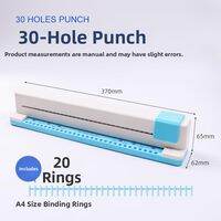 KUDOEPIC | Hand Operated 30-Hole Paper Punch 30 Holes