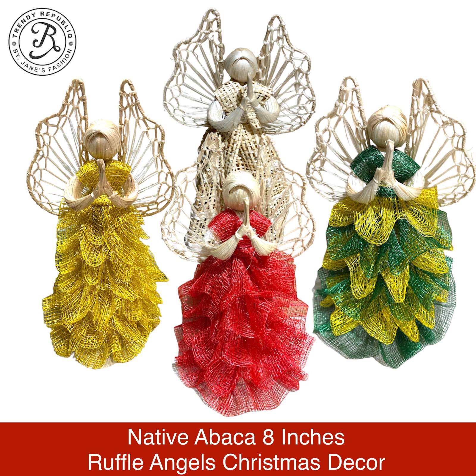 Standing Angel Abaca Made Christmas Decor Ornaments