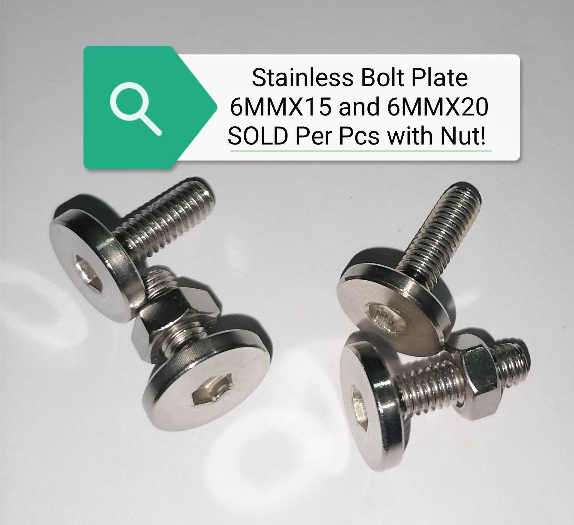 Stainless Bolt Plate 6MMX15 and 6MMX20 SOLD Per TWO pcs, with Nut ...