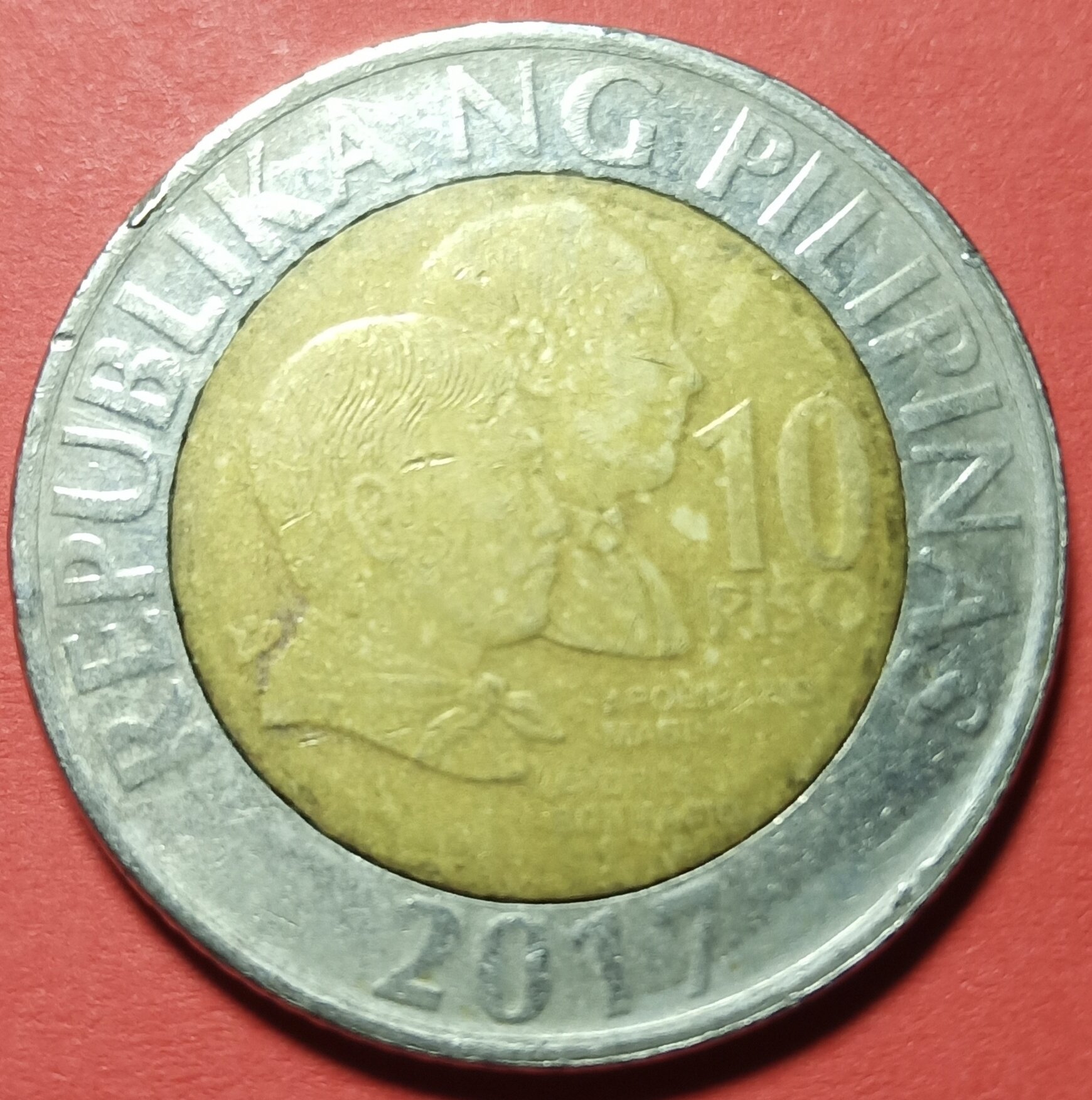 Rare Error Coin BSP 10 Peso Coin Year 2017 Reverse Die III 