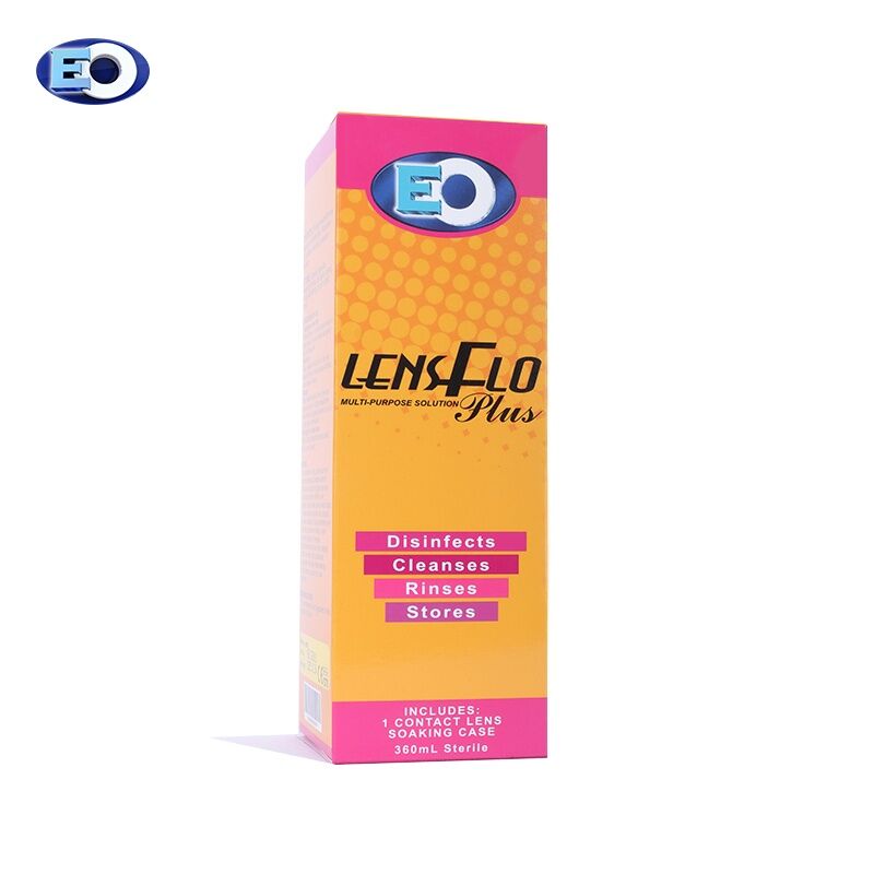 Contact Lens Solution EO Lensflo Plus Multipurpose Solution 360mL With