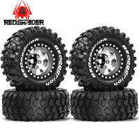 4pcs 1.9″ Rubber Tires Beadlock Wheels Rims for 1/10 RC Crawler Car Traxxas TRX4 Axial SCX10 90046 90047 MST HSP Redcat Gen8