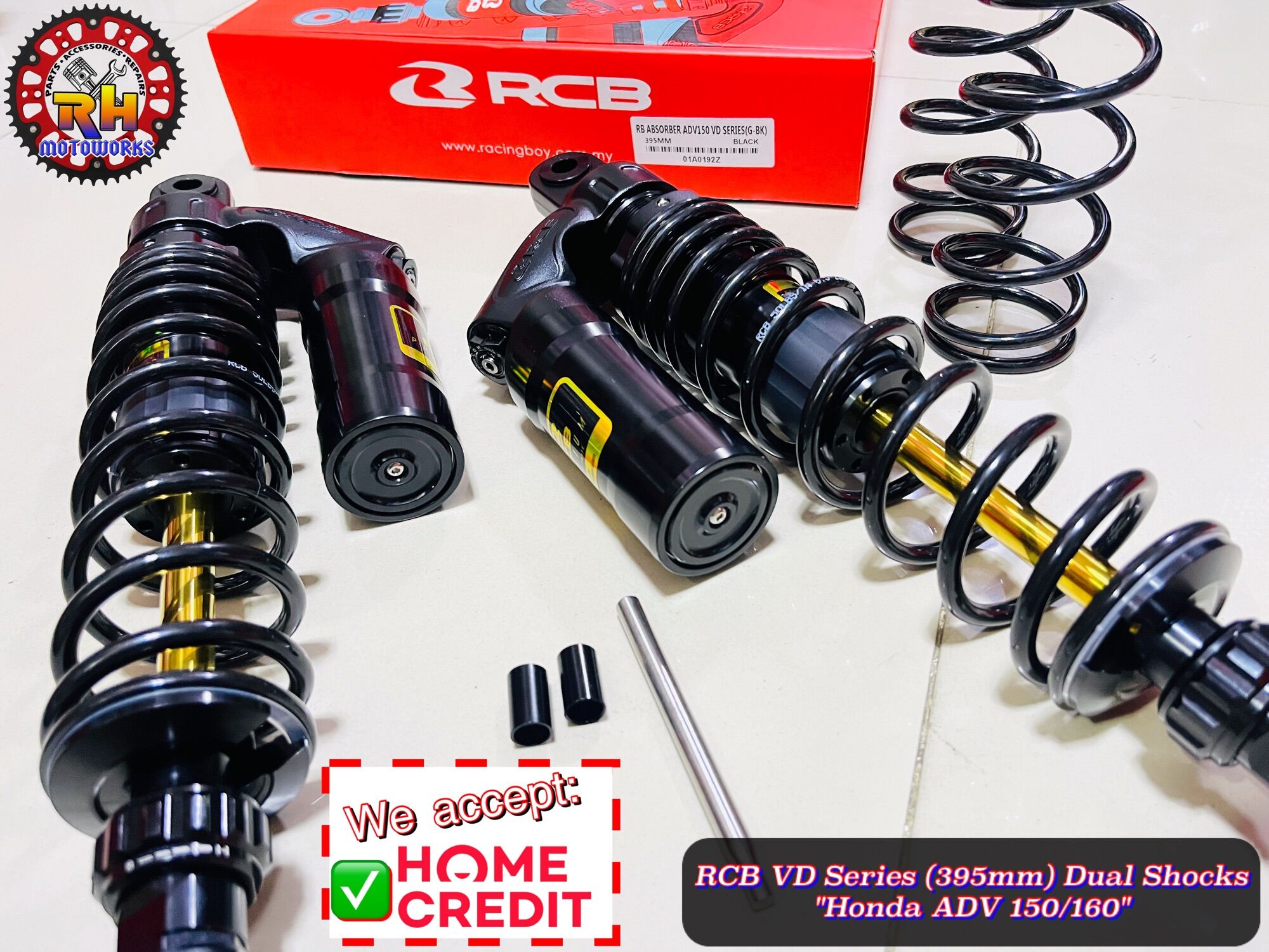 Honda ADV 150/160 RCB VD-Series 395mm Dual Rear Shocks | Lazada