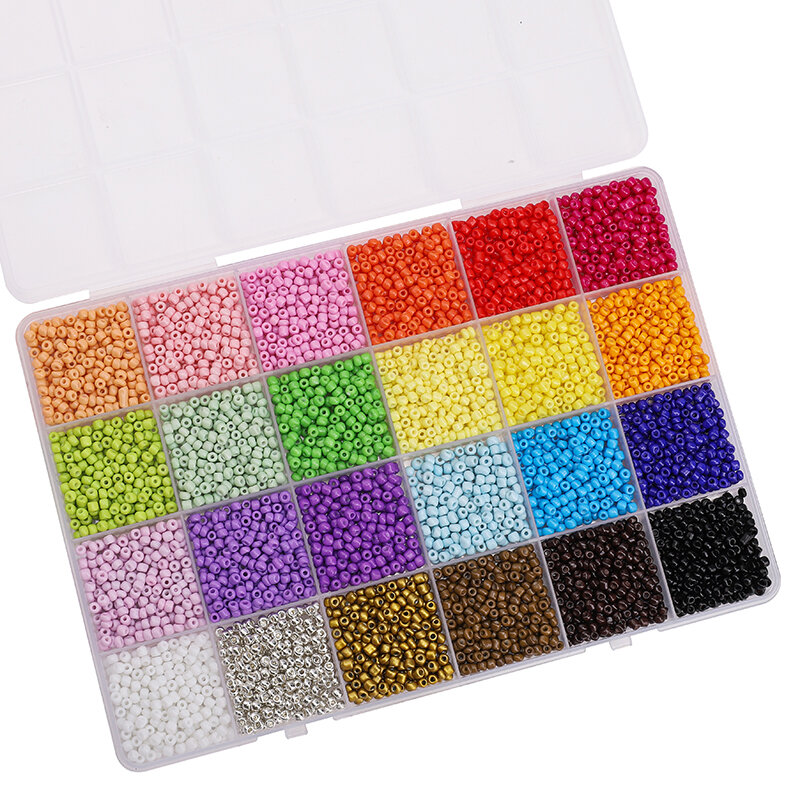 About 5200Pcs24 Grid Rice Bead Box Handmade DIY Jewelry Bracelet Earrings Kandi Jewelry Accessories Materials