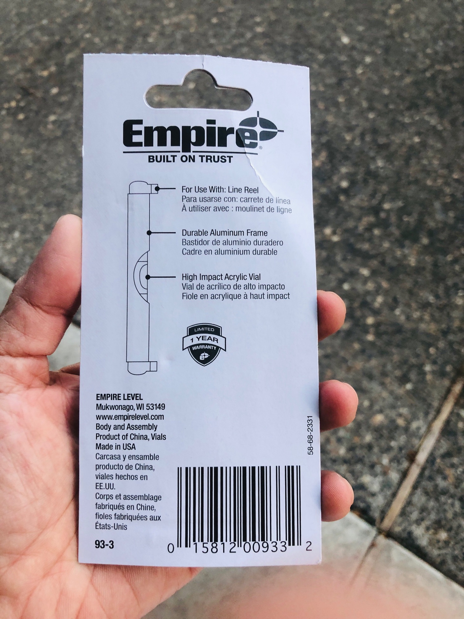 Empire 3 in. Aluminum Line Level