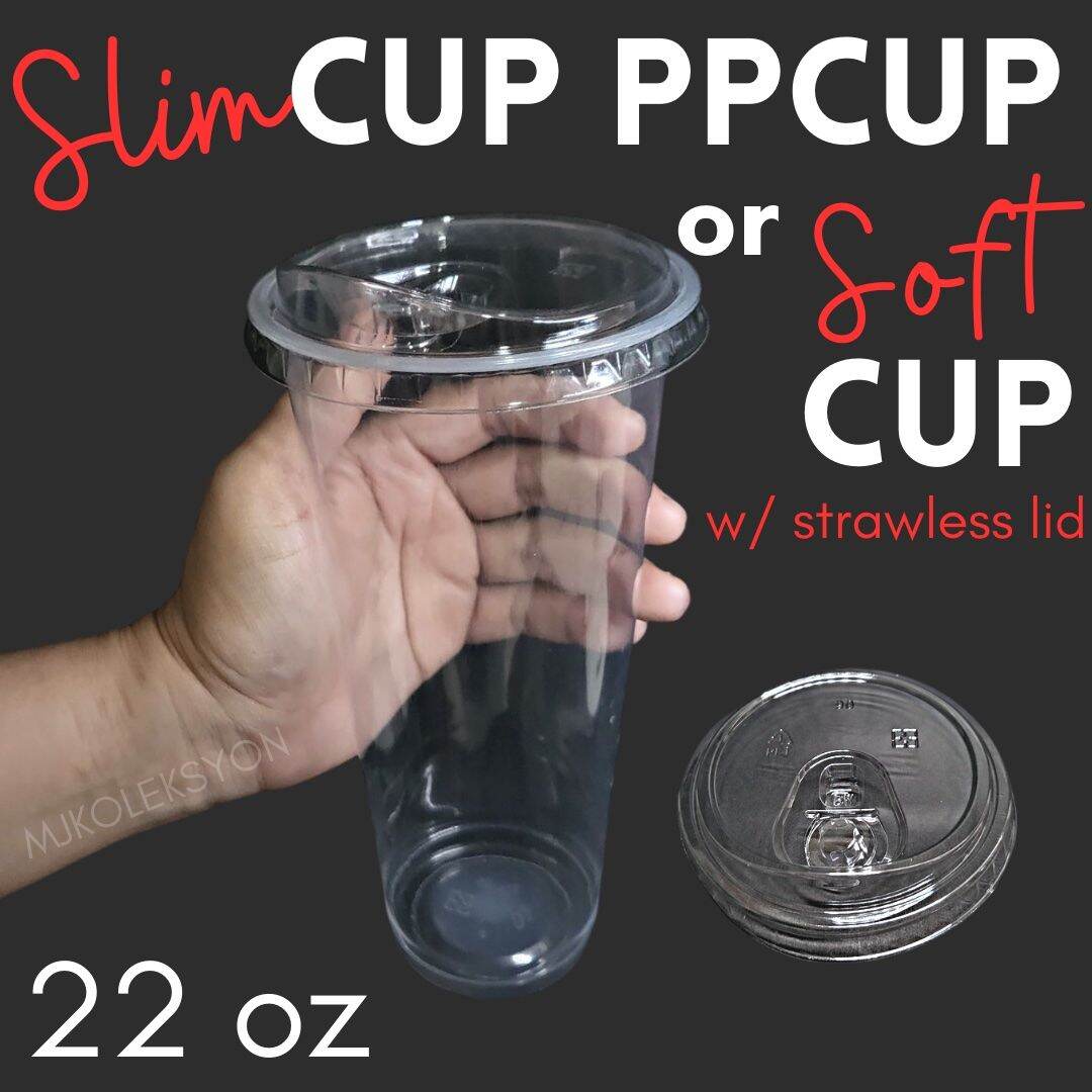 50pcs Milktea Plastic Cup Soft Slim 16oz And 22oz Lid 90mm Lazada Ph 1195