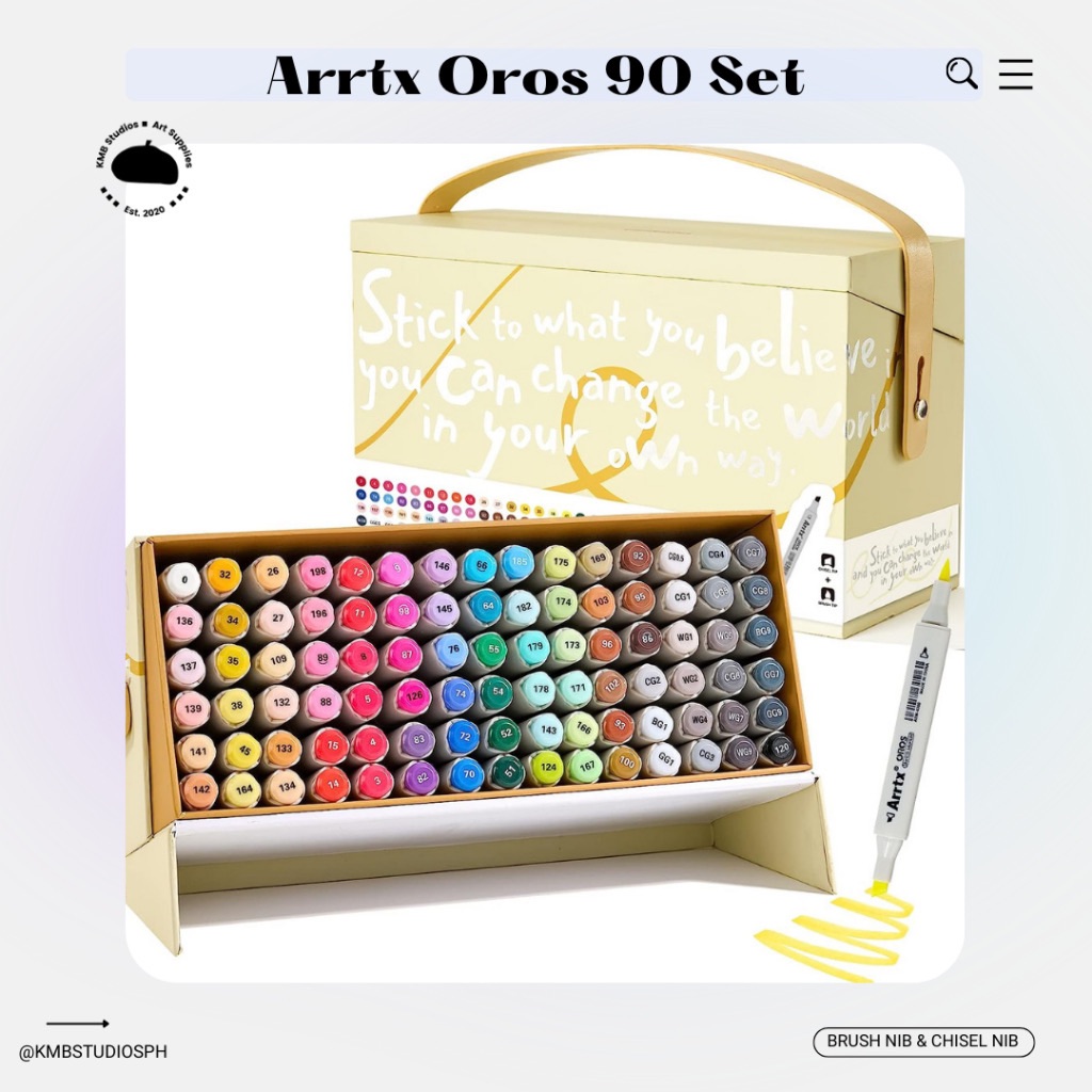 Arrtx 90 Colors Alcohol Markers and 72 Colored Pencils Set, Art Mark Pen  and Colored Pencils for Adult Coloring, Drawing, Comic Anime