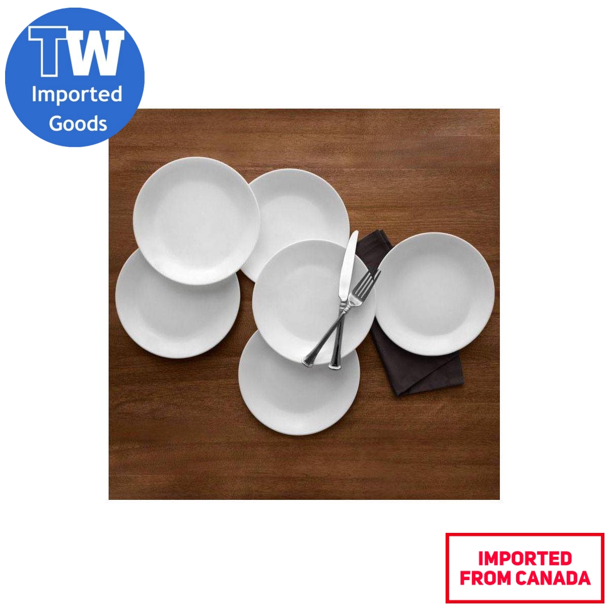 Corelle Classic Winter Frost White Lunch Plates | Set of 6