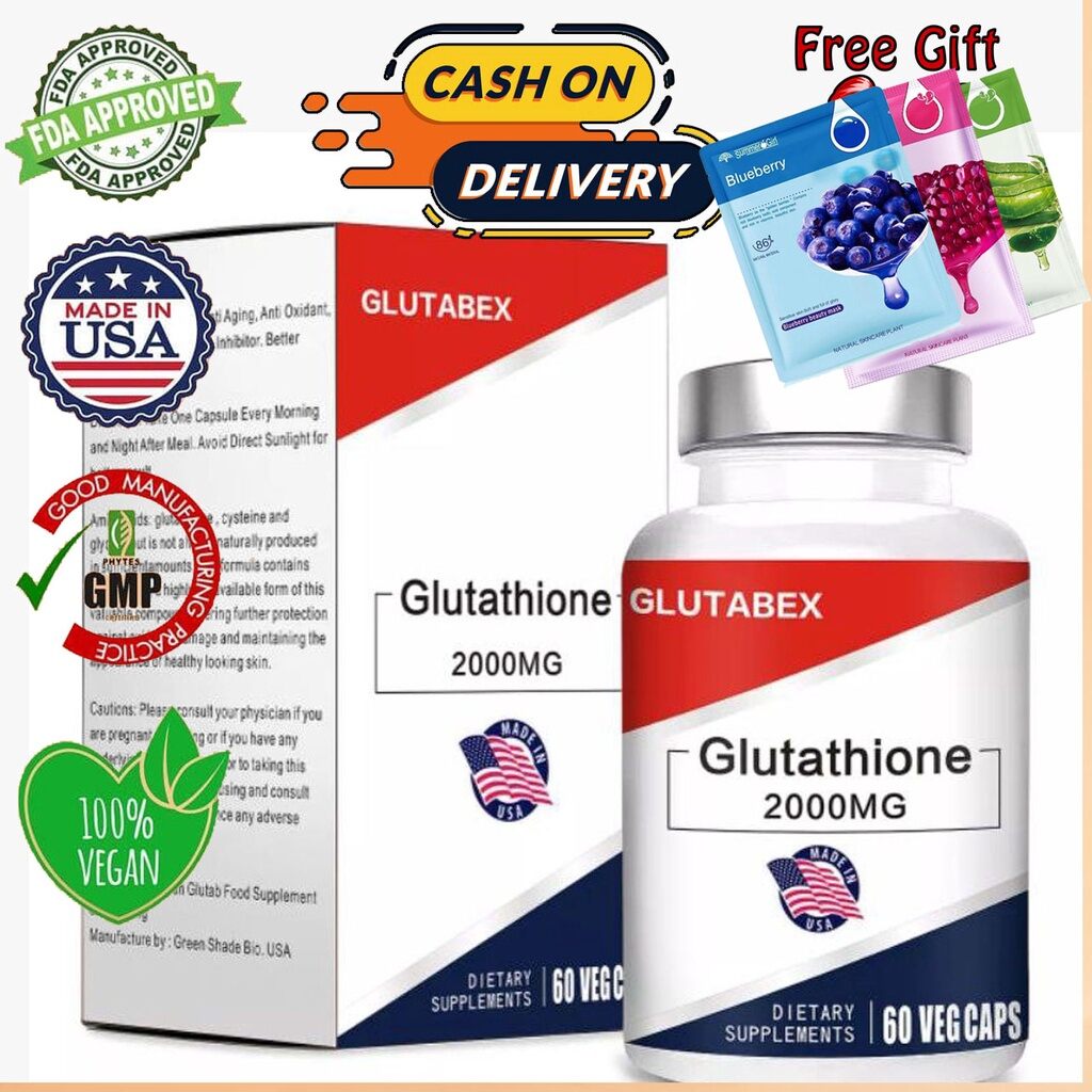 FDA APPROVED GLUTAB GLUTATHIONE +COLLAGEN 1500MG /100% EFFECTIVE MADE IN  USA