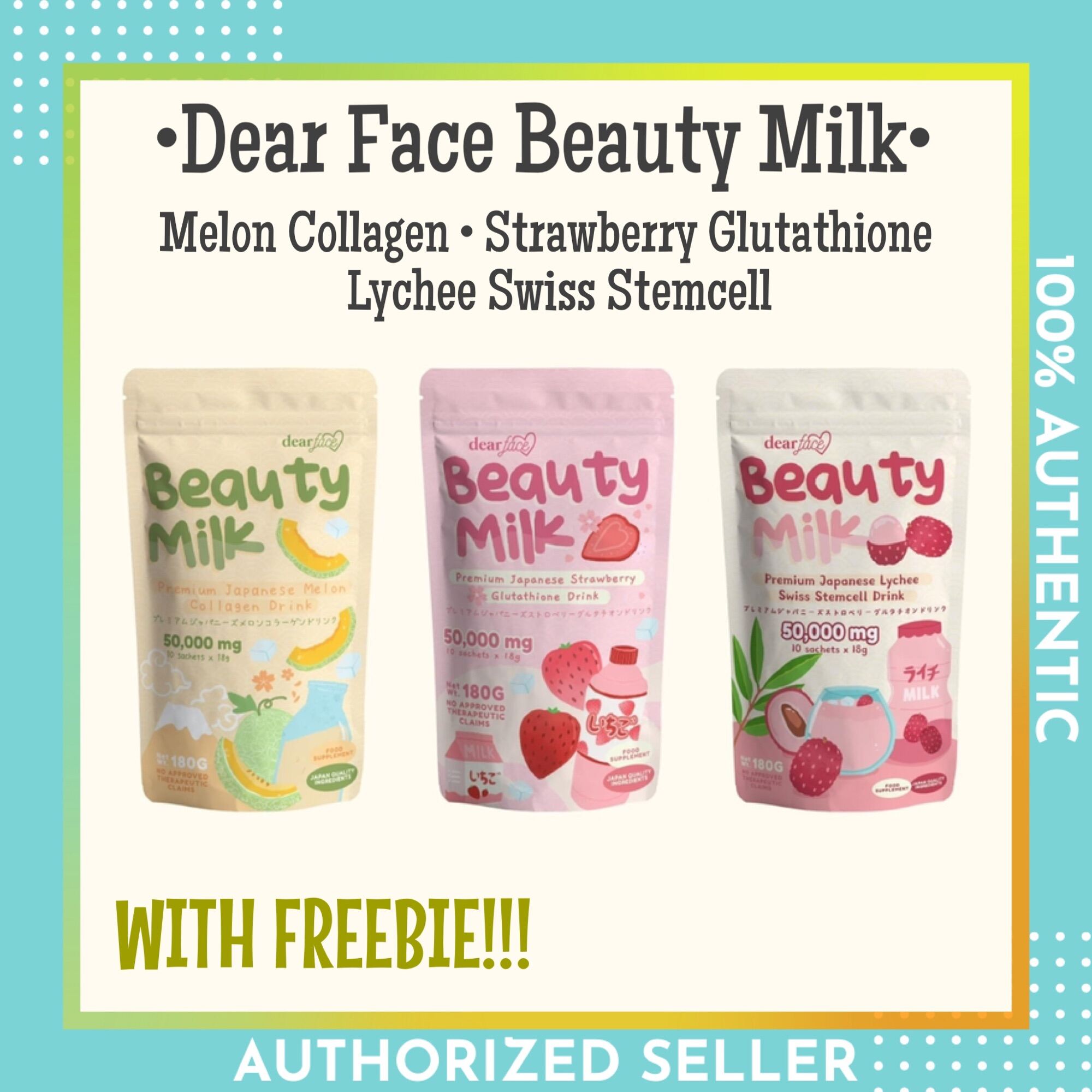 DEAR FACE Beauty Milk Japanese Glutathione Drink (10 sachets per pouch