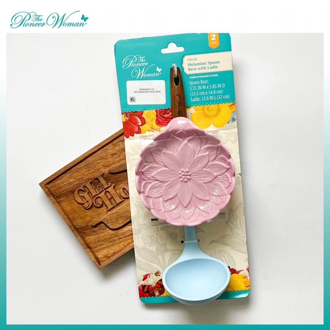 The Pioneer Woman Timeless Beauty Melamine Spoon Rest with Ladle Set