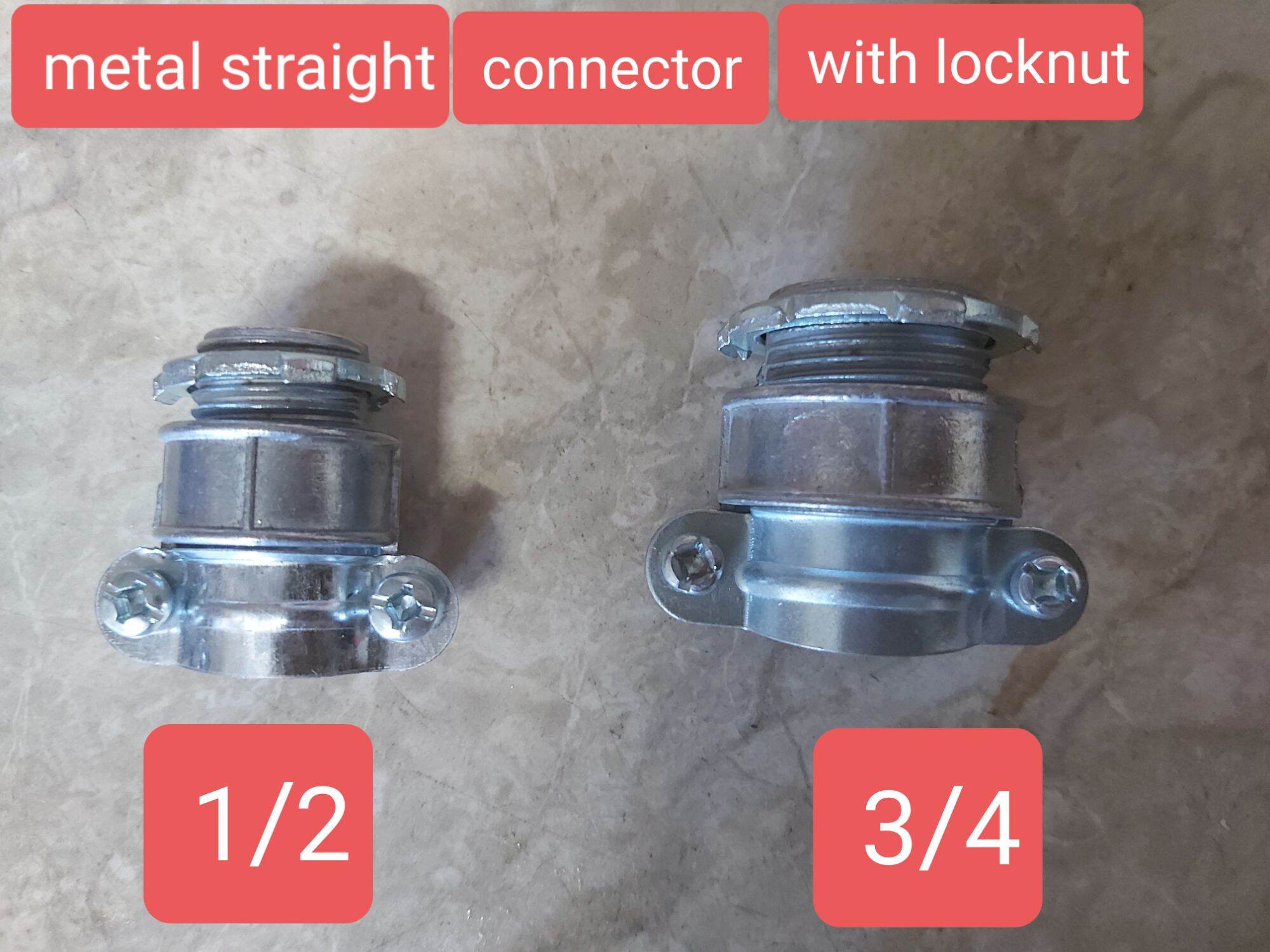 Metal Straight Connector with locknut 1/2 3/4 good quality Lazada PH