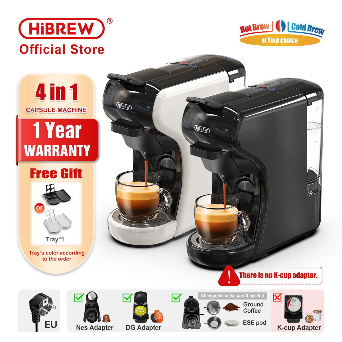 [HiBREW Espresso cafe coffee machine Dolce milk nespresso powder H1a hibrew coffee machine 20 bar 4 in 1 hot and cold multi capsule H1A,HiBREW Espresso cafe coffee machine Dolce milk nespresso powder H1a hibrew coffee machine 20 Bar 4 in 1 hot and cold mu ราคา 4,699 บาท*ส่งฟรี